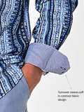 Bohio Mens Casual Print Shirt - Vacay Long Sleeve Button Up Night Life - MXL1673 - Casual Tropical Wear