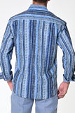 Bohio Mens Casual Print Shirt - Vacay Long Sleeve Button Up Night Life - MXL1673