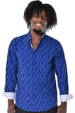 Bohio Mens Casual Print Shirt - Vacay Long Sleeve Button Up Night Life - MXL1678