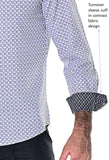 Bohio Mens Casual Print Shirt - Vacay Long Sleeve Button Up Night Life - MXL1681 Cuff