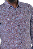 Bohio Mens Casual Print Shirt - Vacay Long Sleeve Button Up Night Life - MXL1682 Close up