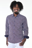 Bohio Mens Casual Print Shirt - Vacay Long Sleeve Button Up Night Life - MXL1682