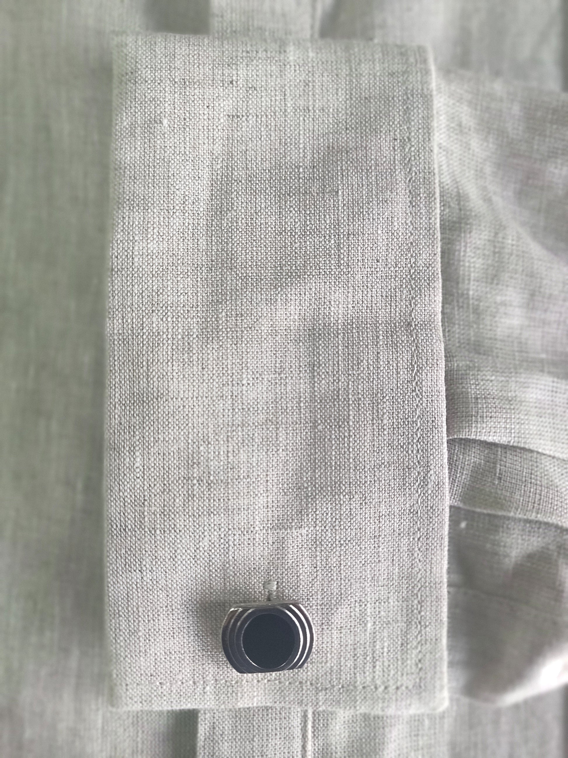 BOHIO MENS FANCY GUAYABERA SHIRT STYLE BUTTON UP FRONT EMBROIDERED WITH CUFF 100% LINEN - natural French cuff - MLG1685
